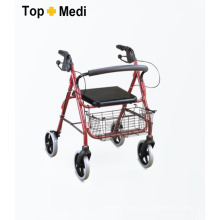 Topmedi Equipamento médico dobrável Rollator de alumínio com cesta